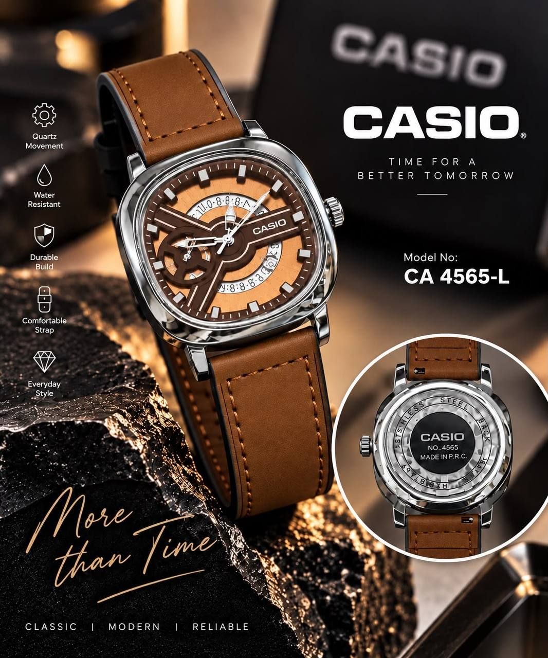 ساعت مردانه کاسیو (Casio) مدل CA4565-G-M